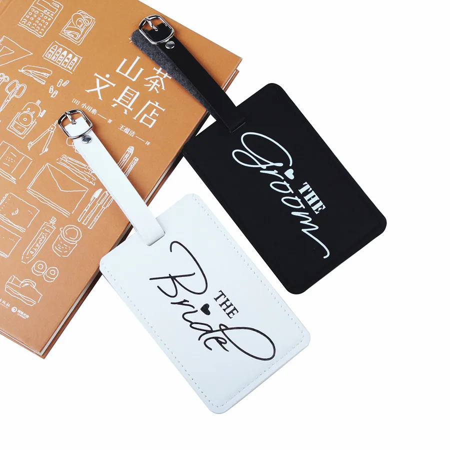 

Bride&Groom Suitcase Luggage Tag Bag Pendant Travel Accessories Name ID Address Wedding Label