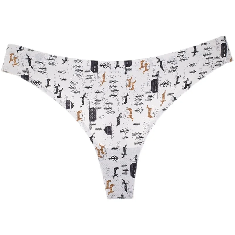 SP &amp CITY Сексуальные Шелковые Стринги с принтом из мультфильмов женские трусы