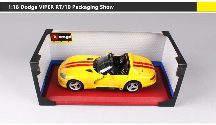 Bburago 1:18 Dodge VIPER RT автомобиль сплав модель автомобиля моделирование автомобиля украшение коллекция Подарочная игрушка Литье под давлением модель игрушка для мальчиков