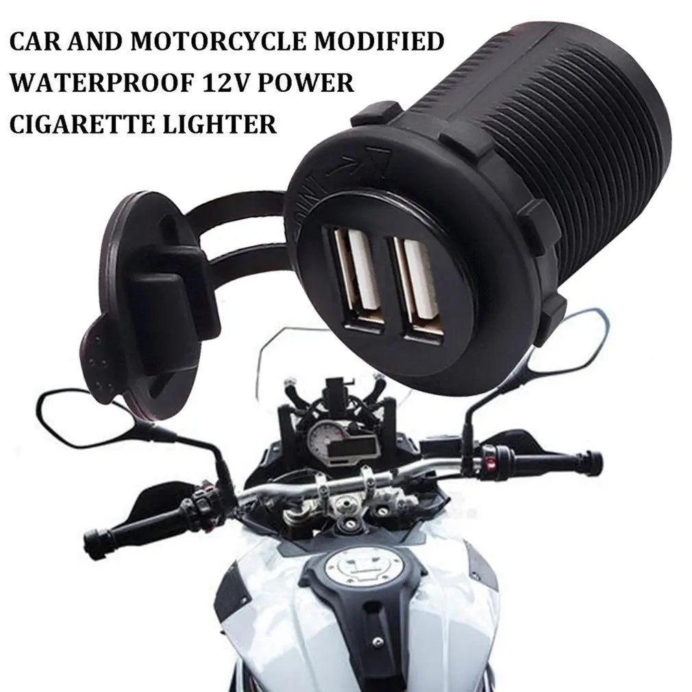 

Car And Motorcycle Modified Waterproof 12V Power Cigarette Lighter Seat Gps Socket Dual Usb Car Charger Mobile Phone Charger