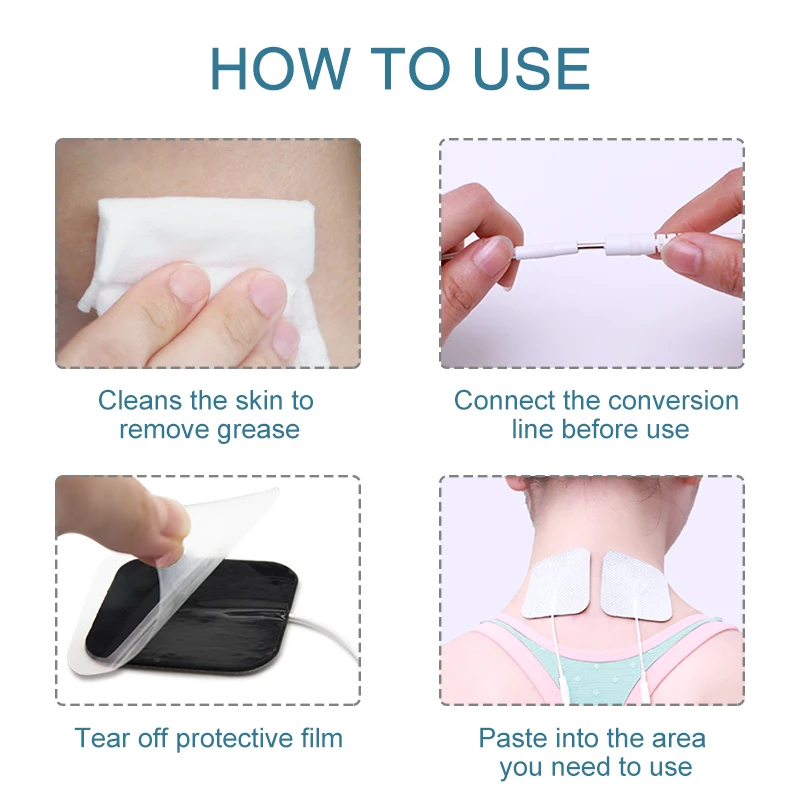 

20p/50p 5x9cm Muscle Stimulator Electrode Pads Non-woven Fabric Self Adhesive Replacement Pads for Tens Digital Therapy Machine