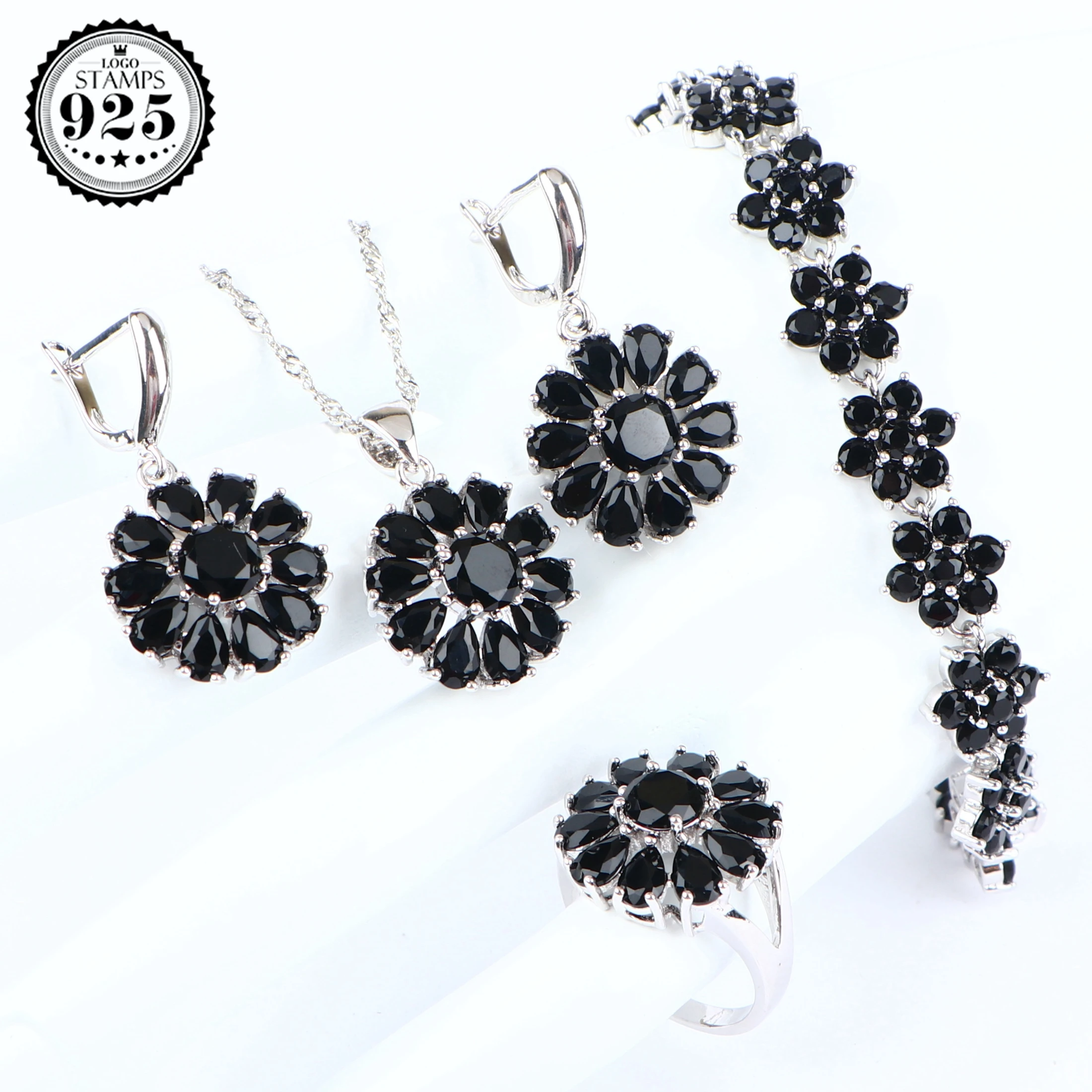 Женский Свадебный костюм из серебра 925 пробы набор свадебных украшений с