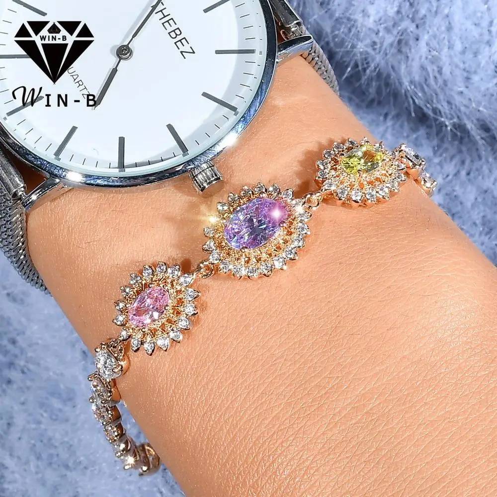 Женский Круглый браслет с австрийскими кристаллами цвет белое золото|Браслеты