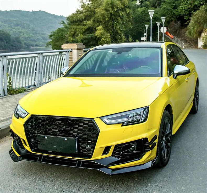 Для Audi A4 Sline S4 RS4 B9 2017 2018 2019 2020 ABS Черная передняя решетка спойлер бампер диффузор