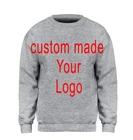 Мужская толстовка с круглым вырезом на заказ, спортивная одежда с вашим логотипом, уличная одежда