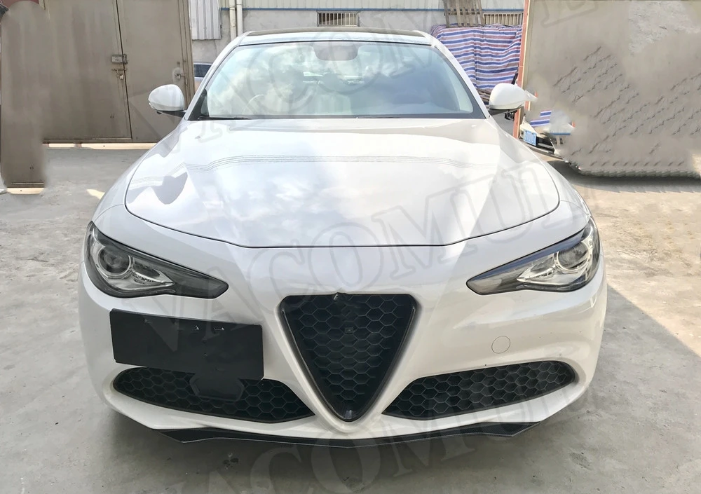Автомобильный гоночный передний бампер для губ из углеродного волокна Alfa Romeo Giulia