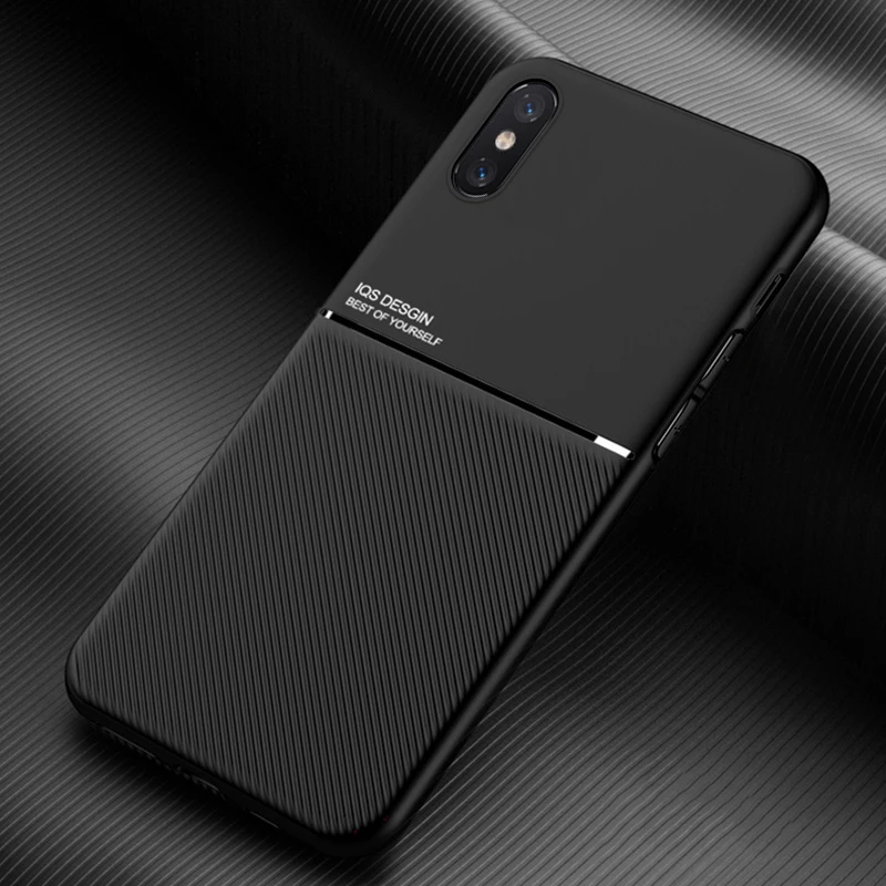 Для iPhone Xs Max чехол мягкий силиконовый PU противоударный с магнитом автомобильный
