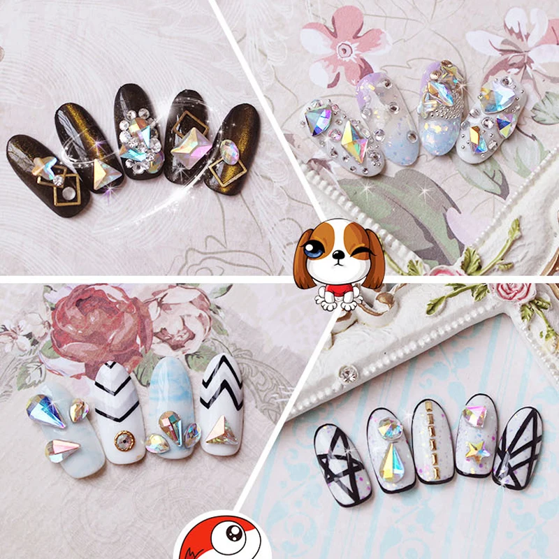 Смешанные кристаллы AB для дизайна ногтей 20 шт. стразы с плоской задней стороной