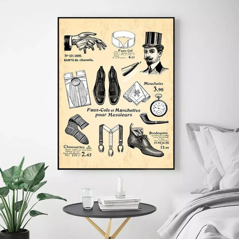 Модный винтажный постер с ручной росписью прайс-лист для девушек Картина на