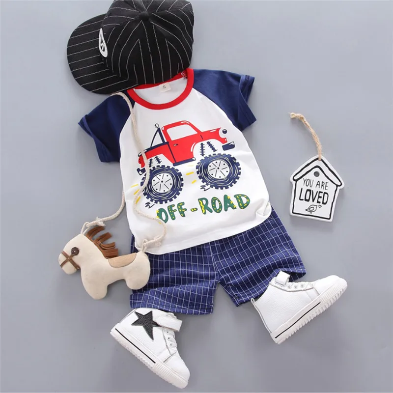 Новинка 2019 года детский комплект одежды для мальчиков детская летняя футболка с