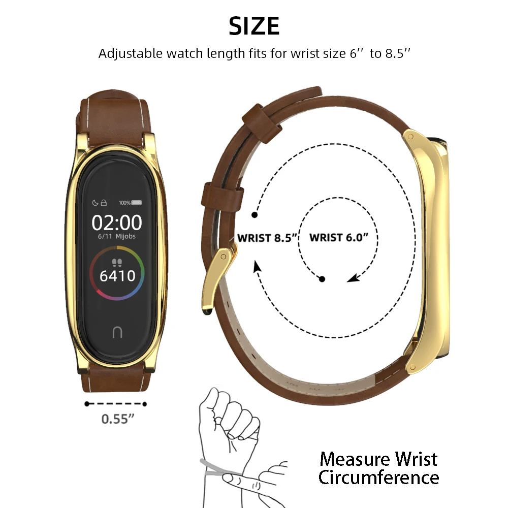 Браслет из натуральной кожи для Mi Band 5 ремешки на запястье Xiaomi Miband 4 Pulsera Correa Opaska My