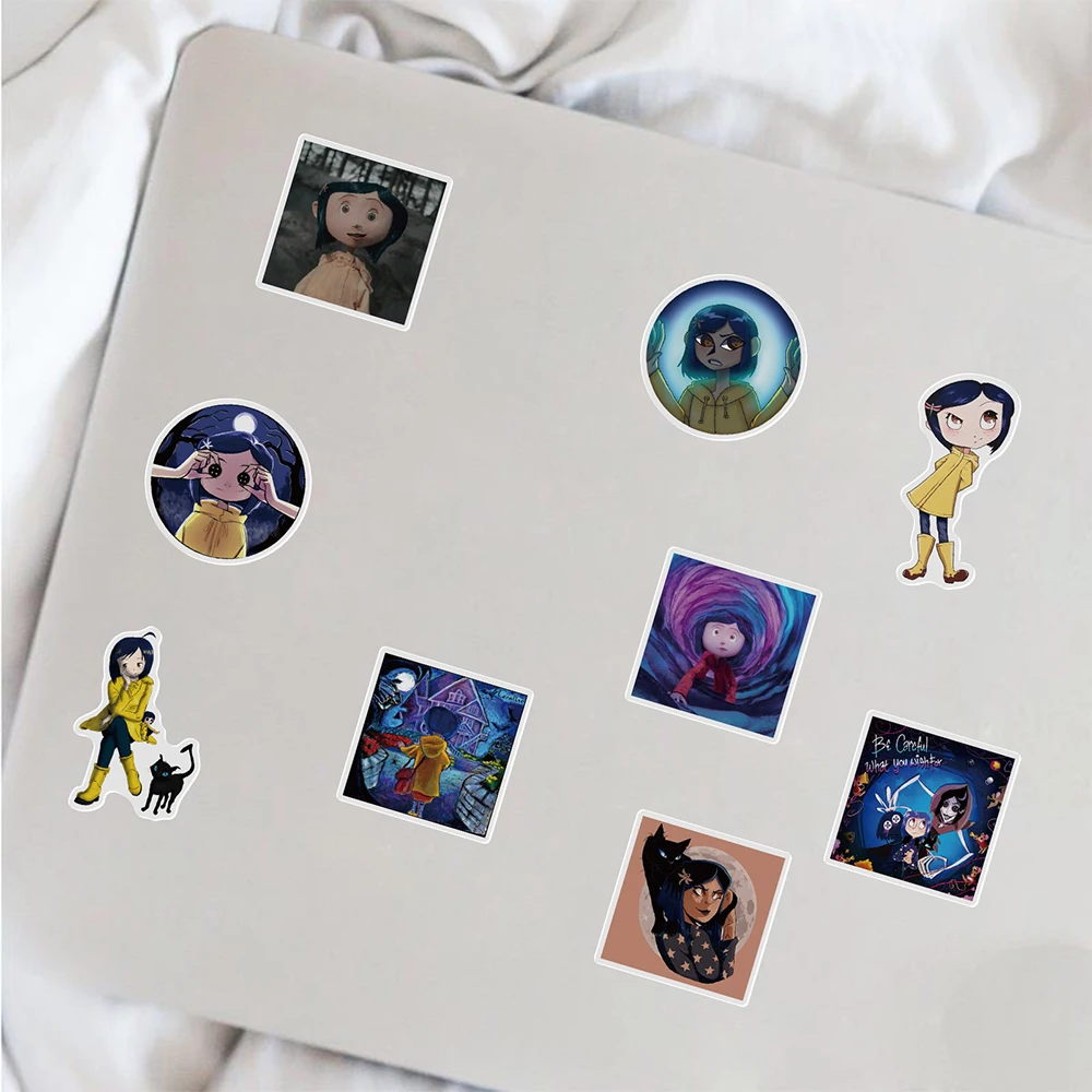 1050100pcs movie coraline the secret door stickers laptop guitar luggage phone waterproof graffiti sticker decal kid toys free global shipping