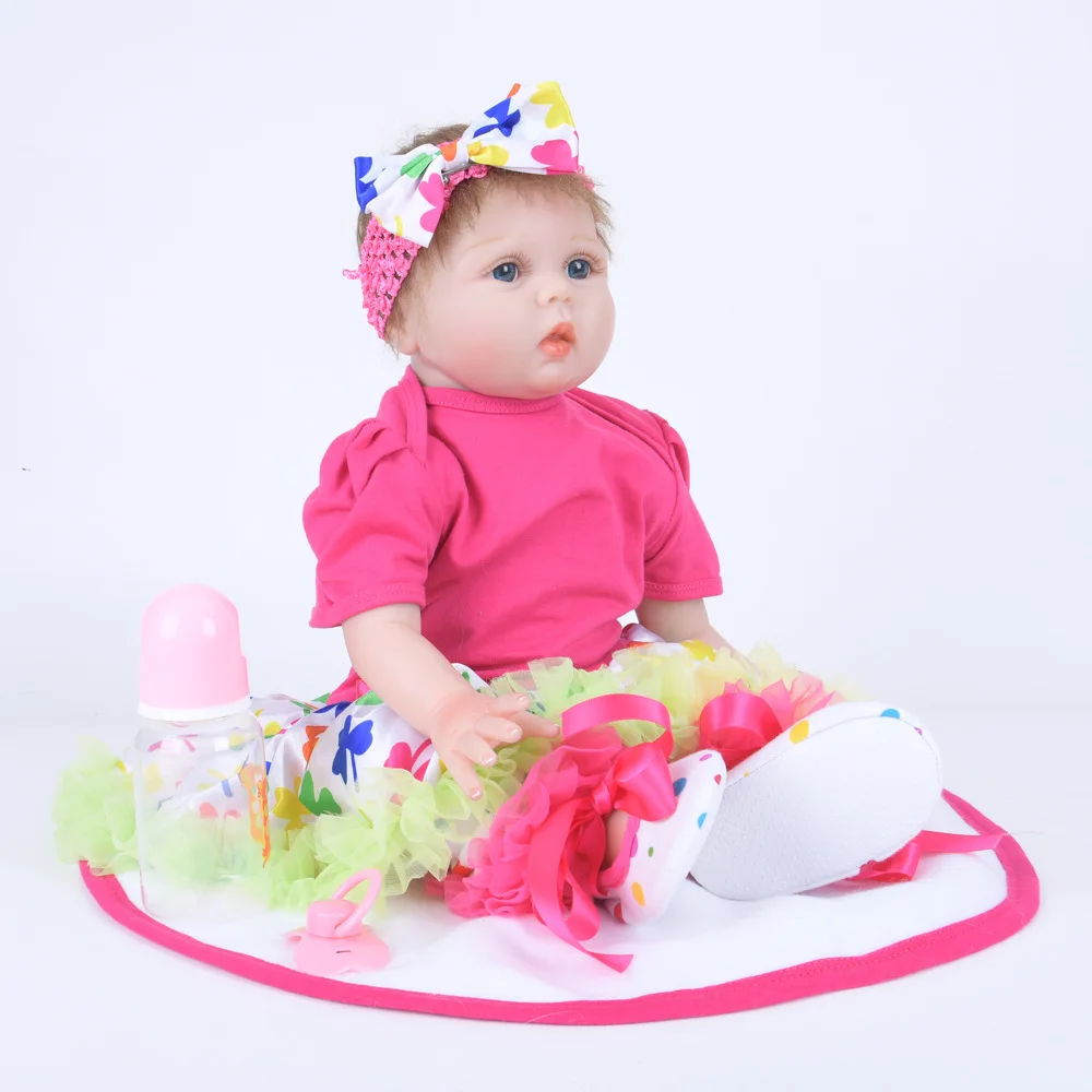 22 'ཱི см Реалистичная кукла для новорожденной девочки силиконовая Мягкая