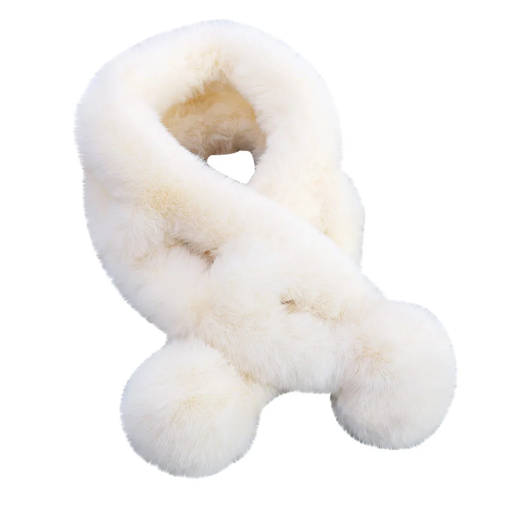 Женский зимний теплый шарф из искусственного меха 2019 утолщенные шарфы