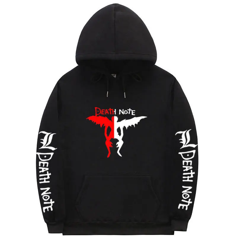 

Japanese Anime DEATH NOTE Pattern Hoodie Long Sleeve Sweatshirt Streetwear Harajuku Tops Harajuku Unisex Clothes