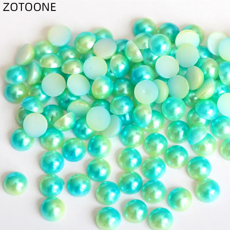 ZOTOONE разноцветные стразы из смолы Половина Круглая жемчужная бусина головистой