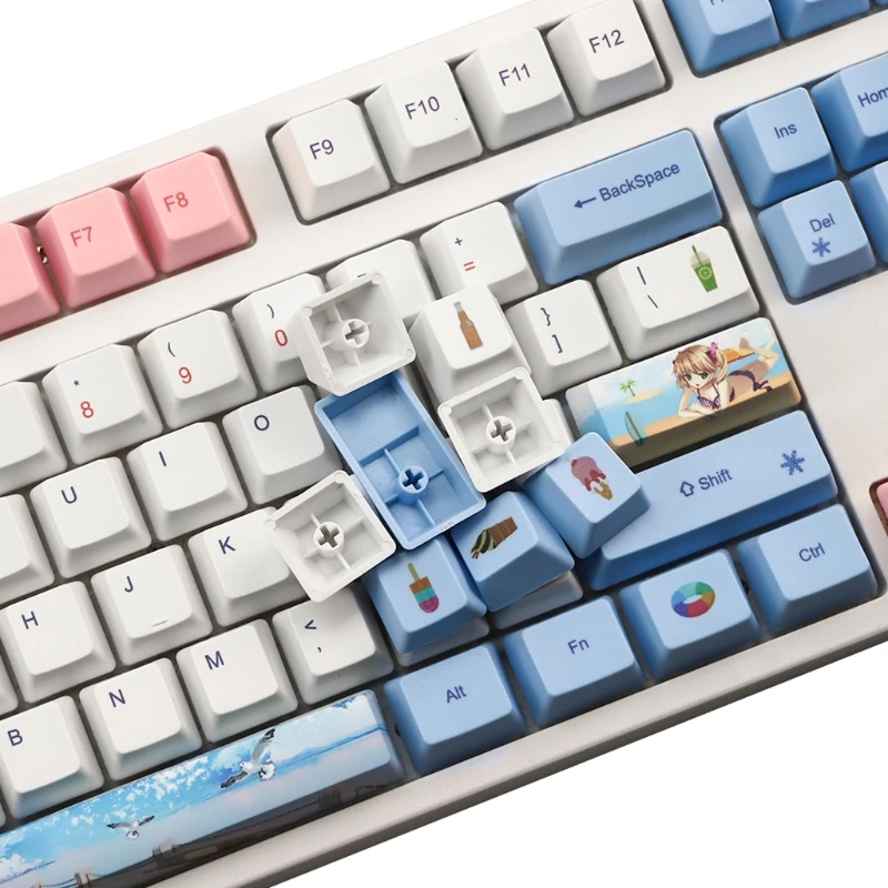 

118 Keys PBT Keycaps OEM Profile DYE-SUB Keycap for cherry MX Switch Mechanical Keyboard Colorful Summer 35EA