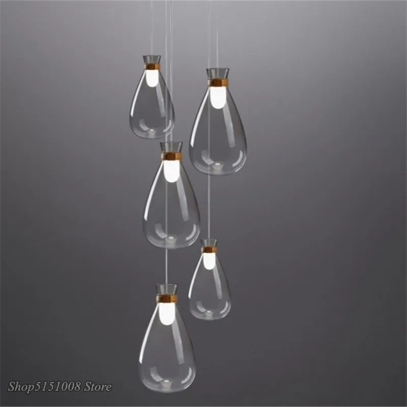 Nordic Pendant Lights Glass Lamps modern Loft Industrial Hanging Lamp Gradient Smoky Grey Lamparas Home decor Fixtures | Лампы и