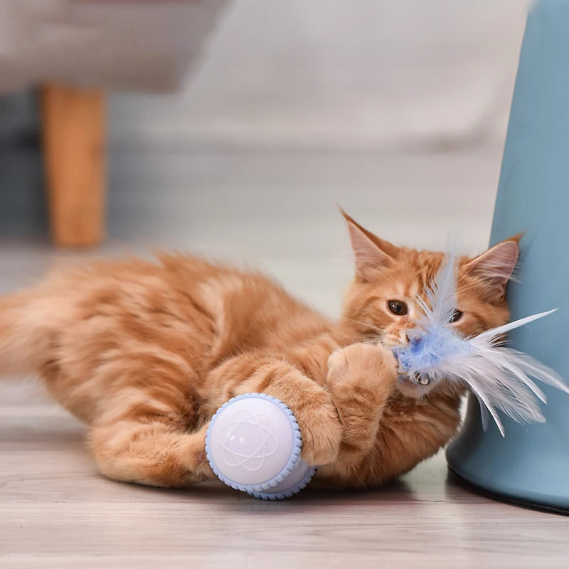 

Smart Interactive Pet Dog Cat Toy LED Light USB Charging Glow Tumbler Pet 360 Degree Self Rotating Ball Toy for Pet Cat Supplies