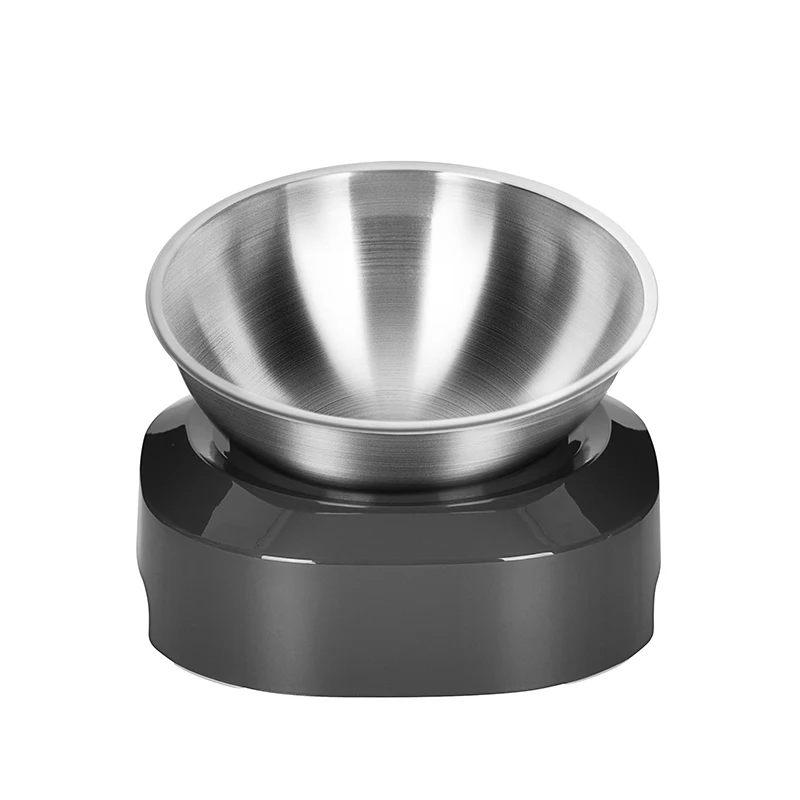 

Stainless Steel Tilted Cat Bowl with Stand Single/Double Adjustable Tilted Non Slip Food Water Kitten Pet Feeder VJ-Drop