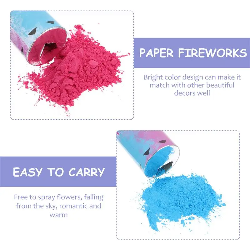Ca&ntilde;&oacute;n de confeti en polvo de colores para beb&eacute;, suministros de fiesta, 2 piezas-1