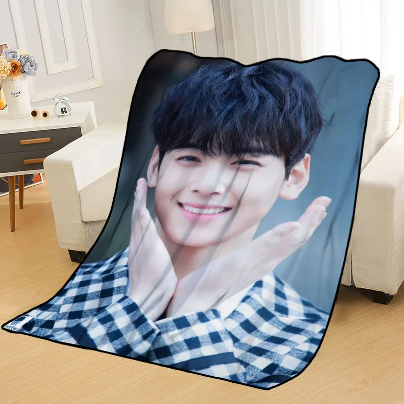 

Cha EunWoo Blankets Printing Soft Blanket Throw On Home/Sofa/Bedding Portable Adult Travel Cover Blanket Big Size 145X200cm