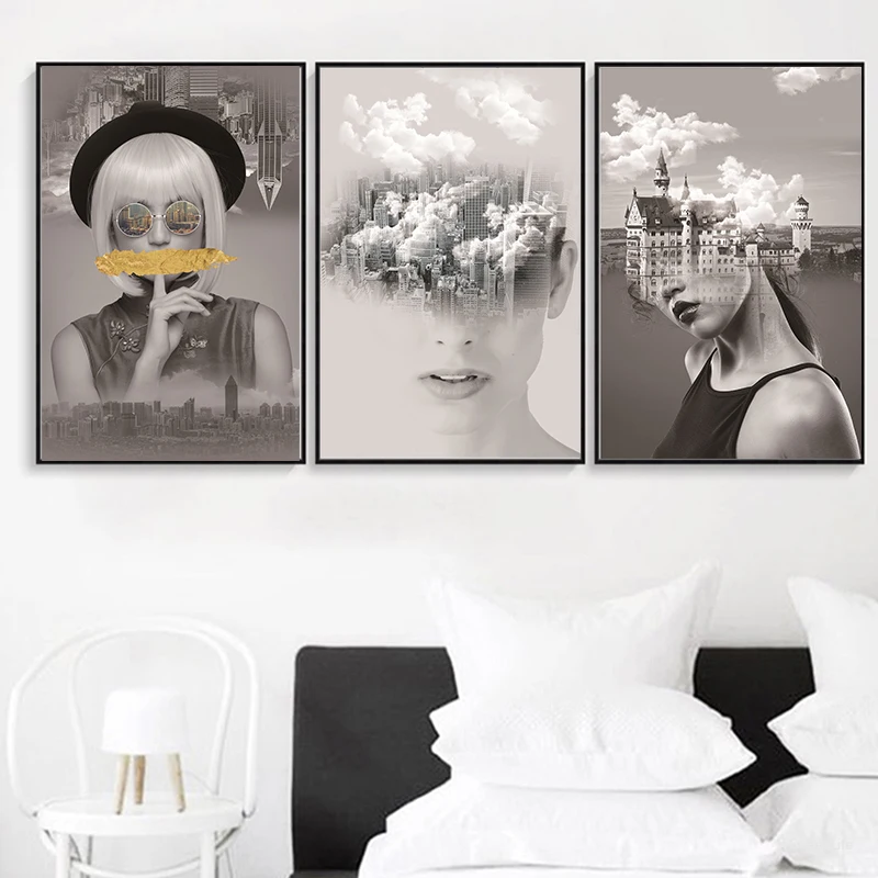 Портреты и принты с изображением лица сексуальной девушки Настенная картина на