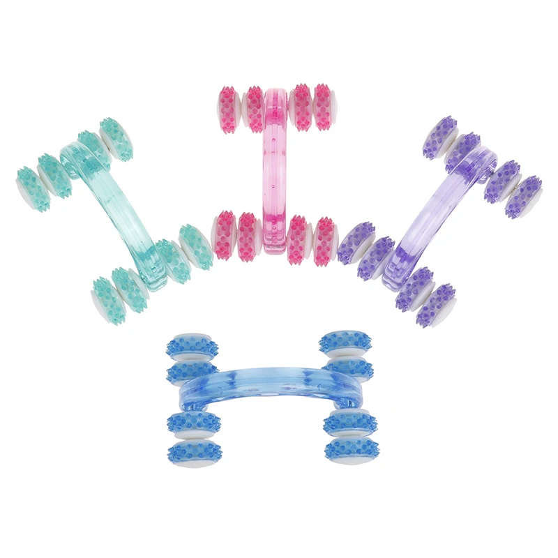 1PC Eight Roller Wheels Full-body Plastic Car Relaxing Hand Massage Tool Reflexology Face Foot Back Body Therapy |