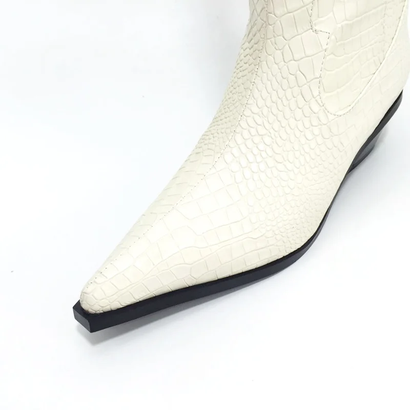 Брендовые модные сапоги до колена женские ковбойские из микрофибры в западном