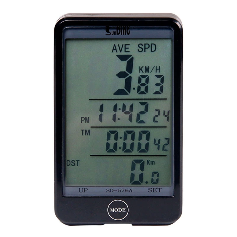 

Sunding 576C Cycling Computer LCD Backlight Digital Display Bike Speedometer Odometer Stopwatch Waterproof
