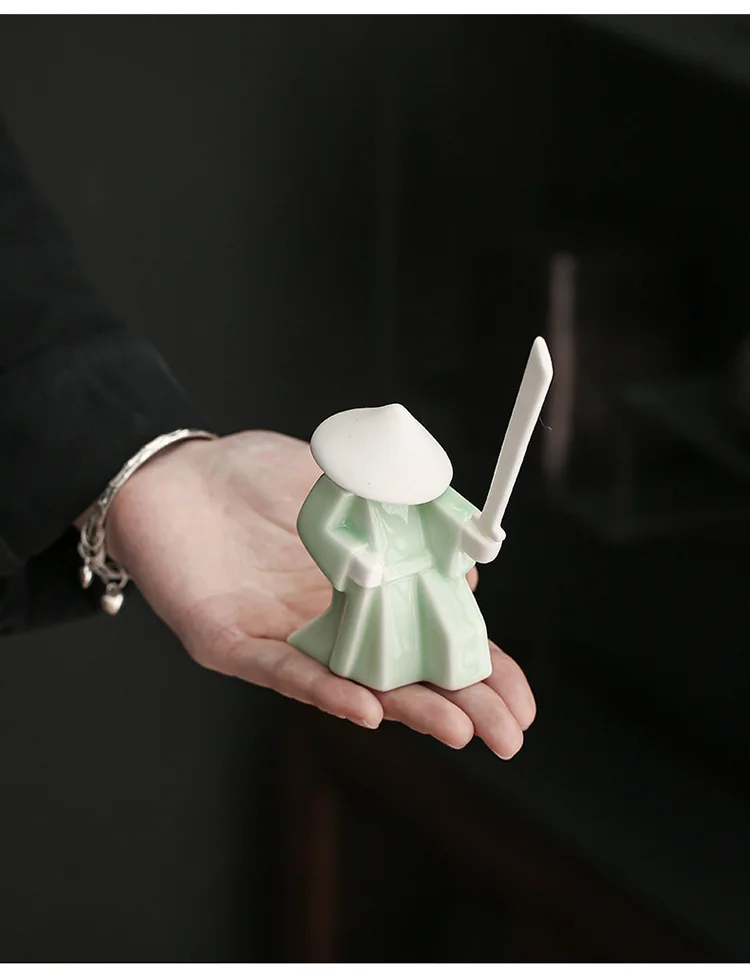 Керамическая Статуя Воина самурая С Катаной и татами ковриком Прямая поставка |