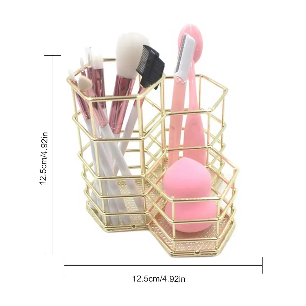 Ажурный держатель для карандашей из розового золота хранение кистей макияжа