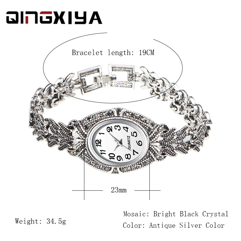 Женские кварцевые часы QINGXIYA наручные с браслетом в античном стиле новый