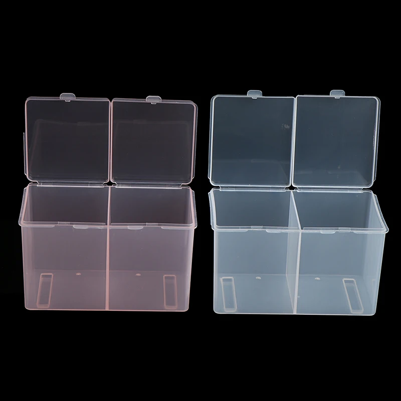 1pc 2Compartments Empty Grids Portable Storage Case Wipe Pads Cotton Swab Rods Makeup Tools Container Nail Products Holder - купить по