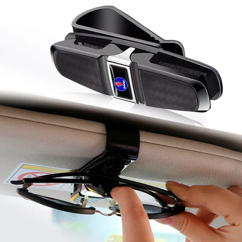 

1Pc Sunglasses Card Holder Car Storage Spectacle Frame for Saab 93 aero vector hatch radio pantalla android 95 900 9000 Styling