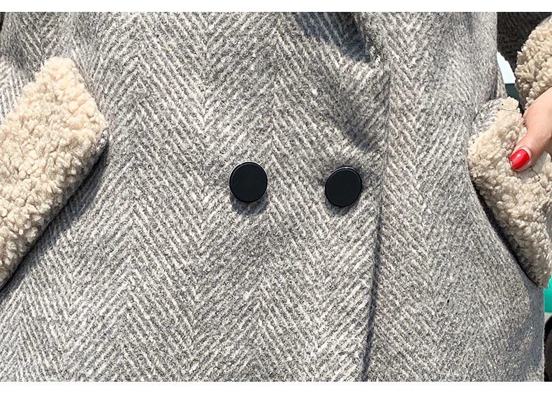 

Coat Women Winter New Korean Coat Wool Lamb Woolen Coat Female Autumn and Winter Loose Long Coat Thickened Plus Velvet Coat L829