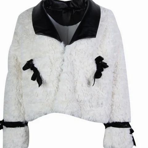 Зимнее теплое пальто из искусственного меха, женское элегантное толстое флисовое пальто в стиле пэчворк, женское дизайнерское шерстяное короткое пальто в Корейском стиле с бантом, 2022