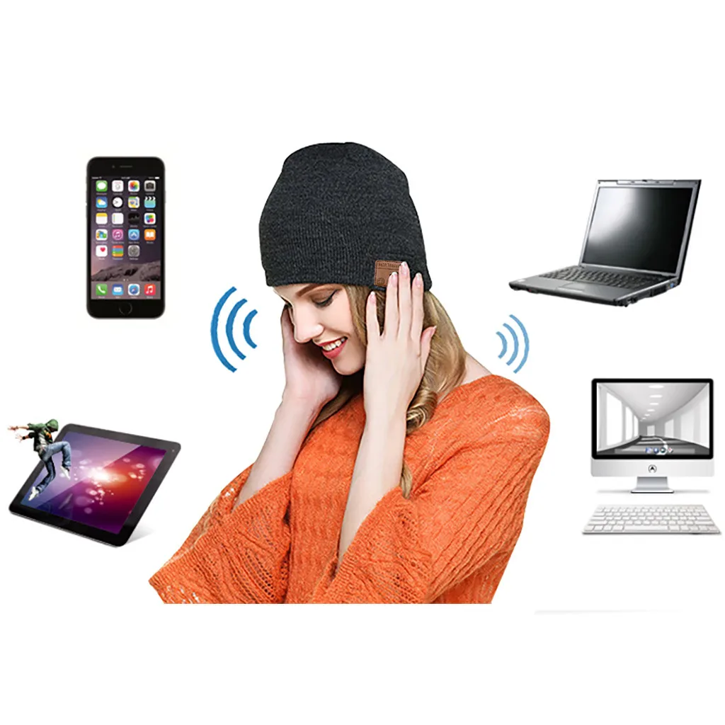 Зимние новинки теплые вязаные шапки чародей новинка Bluetooth музыкальная шапка со