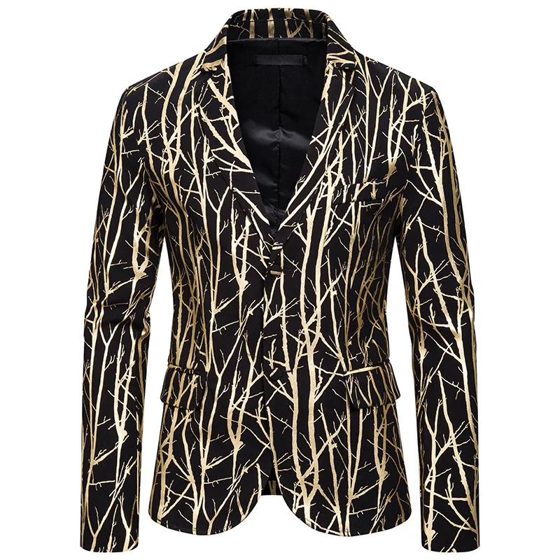 Мужской повседневный костюм куртка для костюмов певица веточки бронзовые