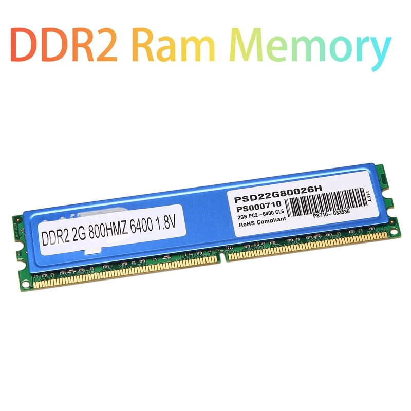

Оперативная память DDR2 2 Гб, оперативная память 800 МГц PC2 6400 240 контактов 1,8 в DIMM с охлаждающим жилетом, ОЗУ для настольного компьютера AMD, операт...