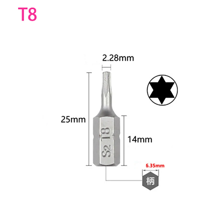 Набор звездообразных отверток 10 шт. звездообразный хвостовик 1/4 T6 T7 T8 T10 T15 T20 T25 T30