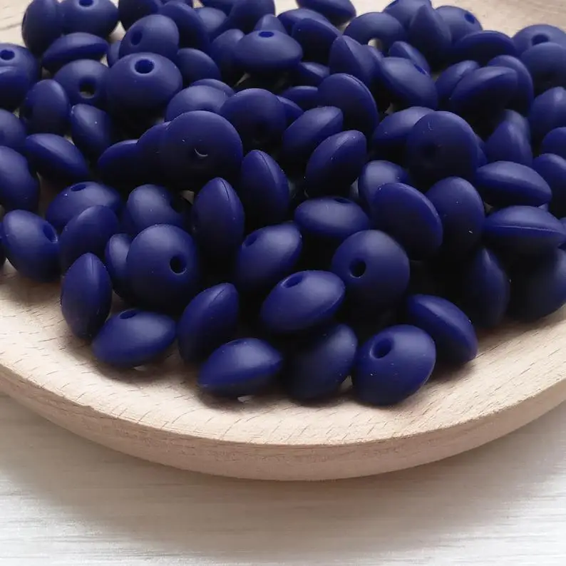 navy blue Jojochew хорошее качество блюдце силиконовые бусины 12 мм Силиконовые Прорезыватели для зубов еда класс Детские трофеи BX1-36 - Цвет: navy blue