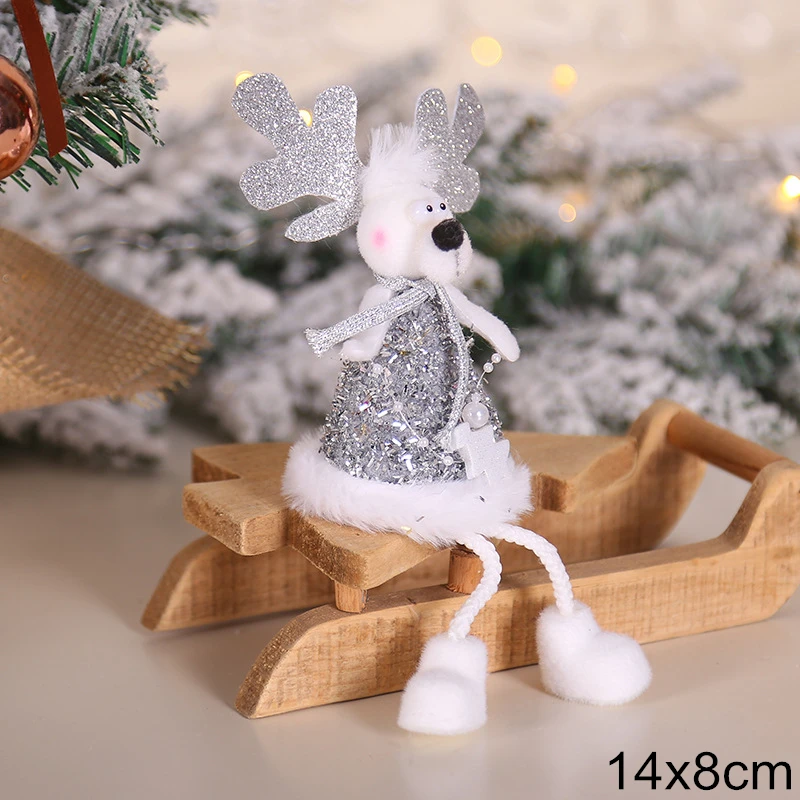 0140-Silver deer Висячая кукла Ангел рождественские украшения для дома рождественские товары кулон Рождественский орнамент Navidad Kerst год - Цвет: 0140-Silver deer