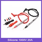 Новинка, 1 пара Силиконовые цифровой мультиметр щуп иглы-наконечник Универсальный Тестовые провода с защищенный зажим крокодил холодной и термостойкие тестер