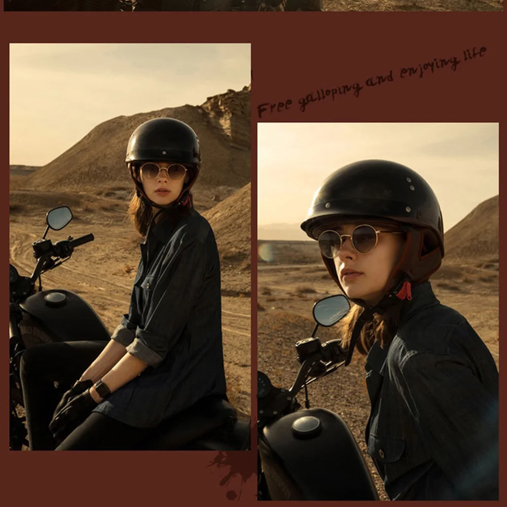 Casco Moto Ретро мотоциклетный шлем скутер винтажный полулицевой Байкер в горошек