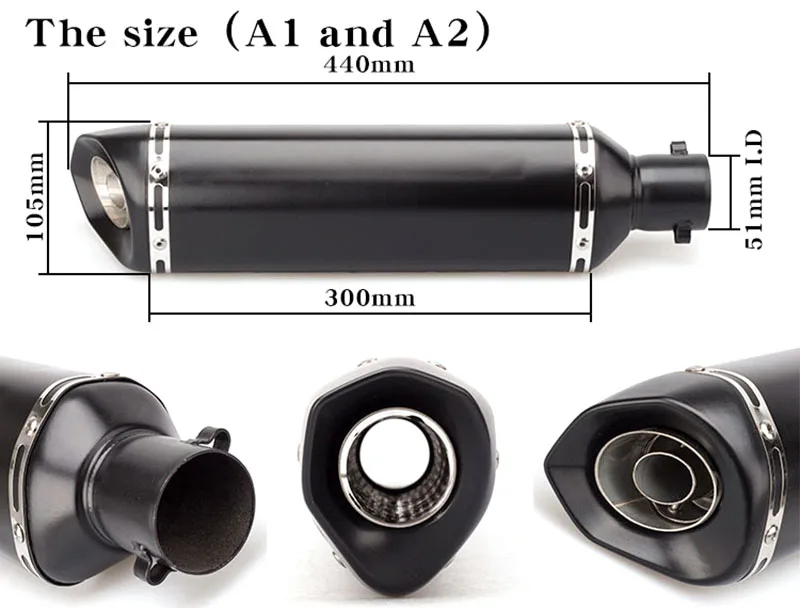 51 мм Впускной Универсальный выхлопной глушитель мотоцикла модифицированный для