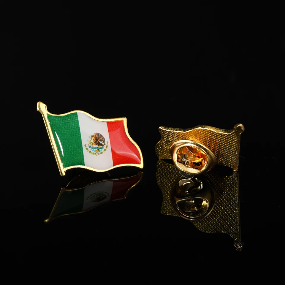 Мексиканская машущая Национальный флаг брошь галстук лацкан Одежда булавка