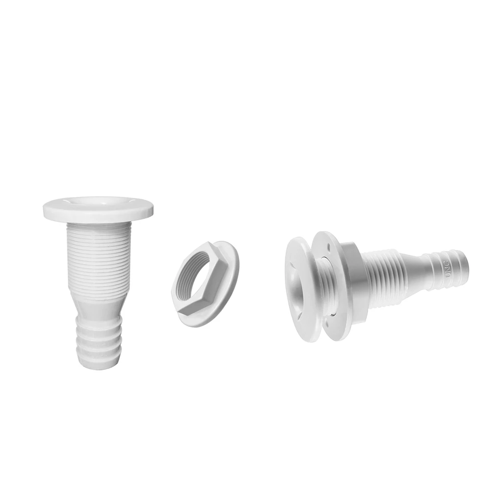 

2x 5 / 8in White Nylon Thru Hull Bilge Pump And Ventilation Hose For Boat