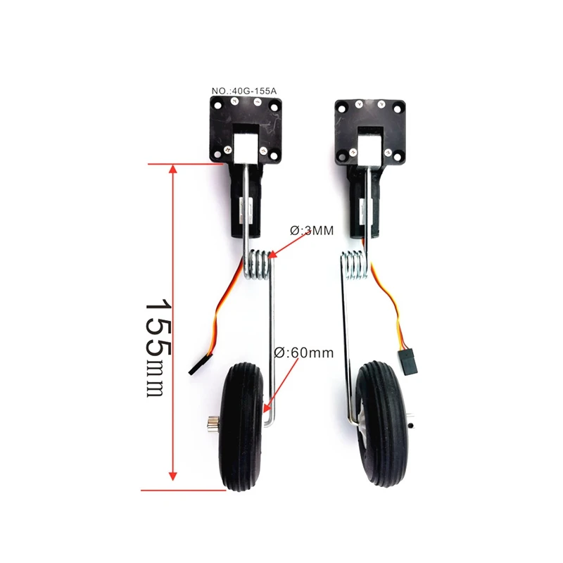 

40g Worm Steering Gear Retractable Landing Gear for Fixed-wing RC Airplane Aircraft Accessories