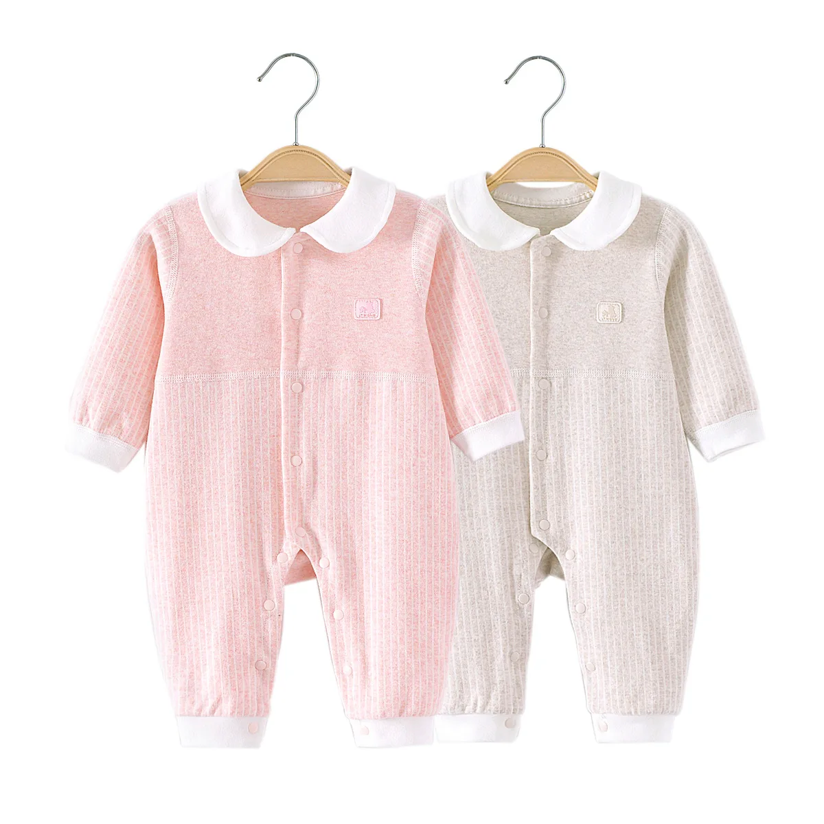 

Baby Jumpsuit Spring and Autumn Cotton Striped Pajamas Winter Newborn Clothes Male and Female Baby Wheat Rompers Jumpsuit